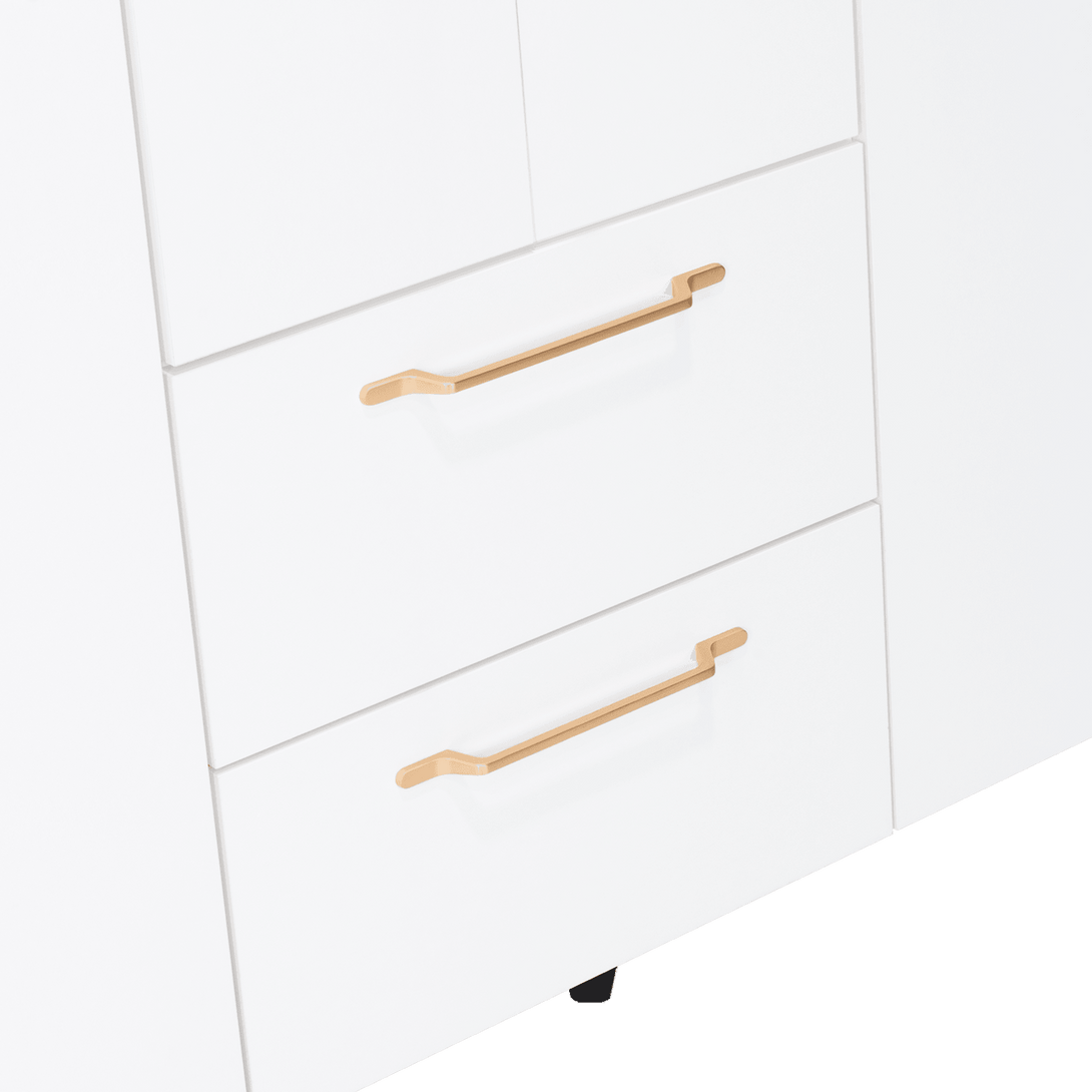 Closet Eco Golden, Blanco y Dorado, Variedad de Entrepaños y Cuatro Puertas Abatibles - VIRTUAL MUEBLES