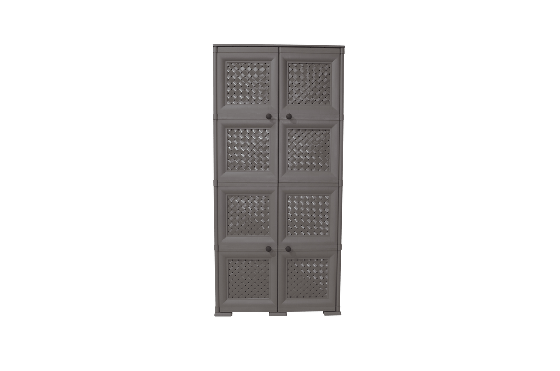 Mueble Organizador Elegance Rattan Da Vinci color Cocoa para Habitación.