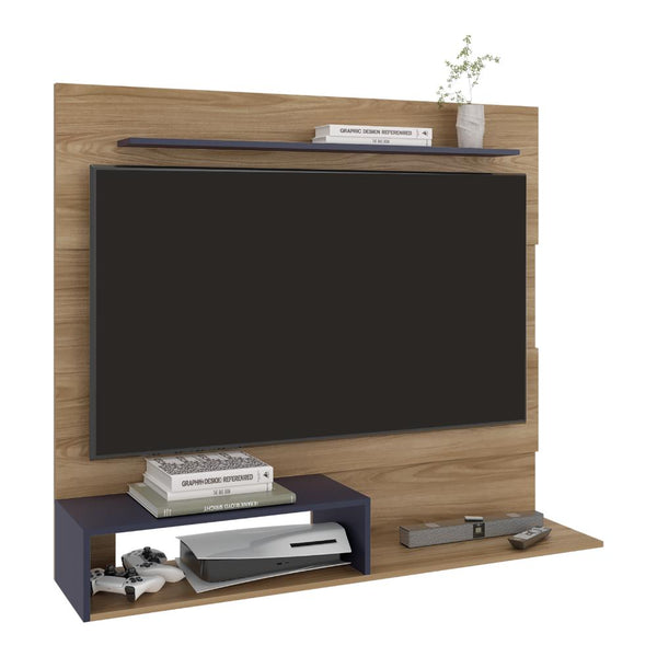 Panel de Tv Beijing, Fresno Europeo y  Azul Kronos, con espacio para tv 55"