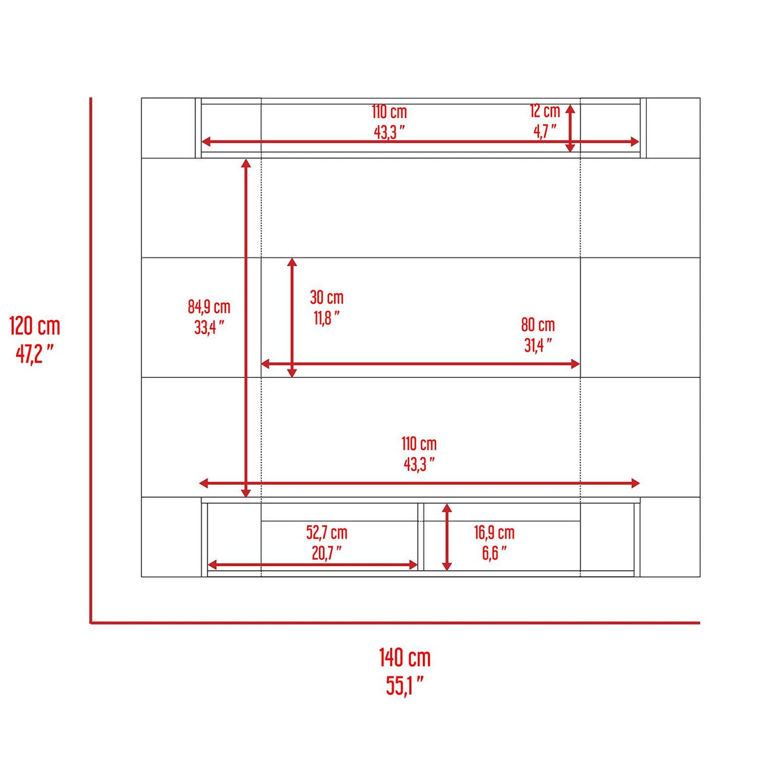 Panel de Tv Chares, Plata Oscuro y Macadamia, con Espacio Para Televisor de Hasta 55 Pulgadas - VIRTUAL MUEBLES